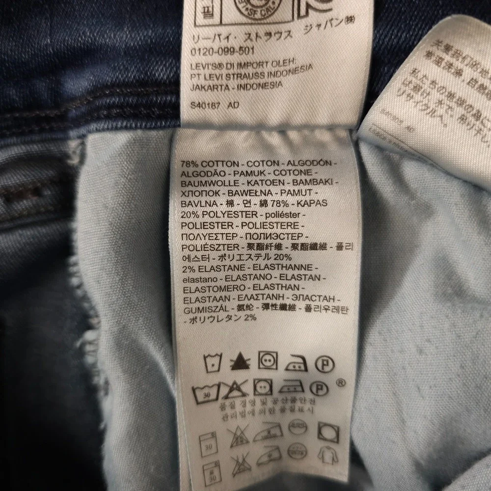 Levis 512 Jeans Womens 12 Blue Perfectly Slimming Straight Leg Stretch Dark Wash - Picture 5 of 16